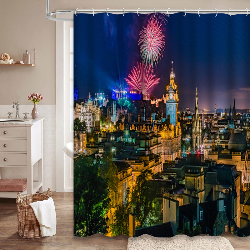 Rideau de douche avec 12 crochets, L 72 po x l 72 po