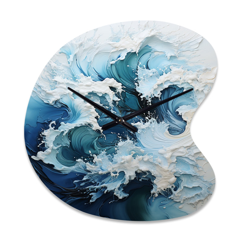 Horloge murale Coastal Waves Rhythmic Coastal II - forme irrégulière, Petit