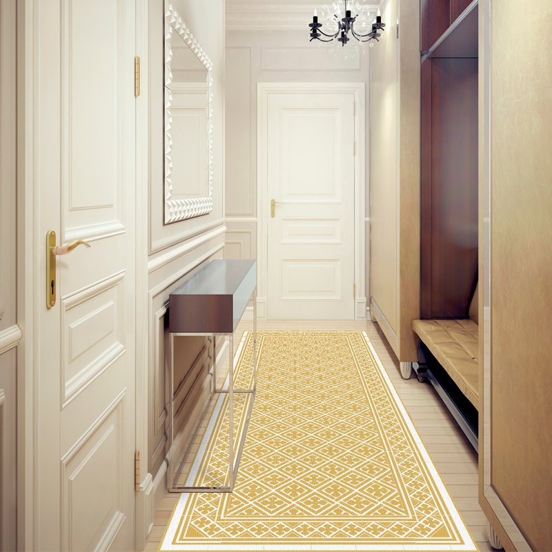 Rusanda Vinyl Machine Printed Area Rug, Runner 66 x 250cm