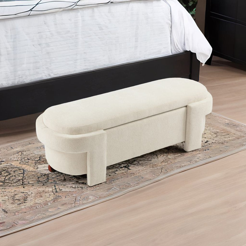 Banc de rangement polyvalent pouvant servir de repose-pieds, Beige, Beige