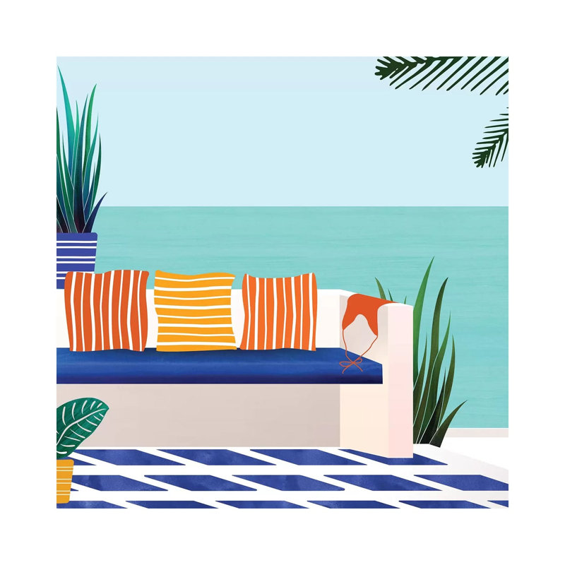 Tropical Villa On The Sea - Wrapped Canvas Print, 30.48 cm H x 30.48 cm W