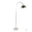 Lampe sur pied en métal en nickel poli et cristal K9 transparent avec accents en métal blanc