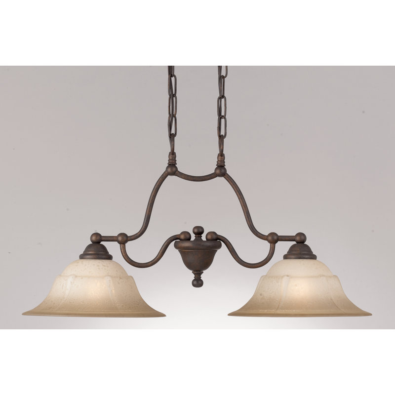 Comstock 2 - Light Kitchen Island Pendant, Rustic Bronze, White Alabaster