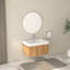 Meuble-lavabo mural de 30 po avec lavabo, armoire de salle de bain flottante murale avec finition en contreplaqué intégré de conception minimaliste moderne pour salle de bain compacte couleur acacia