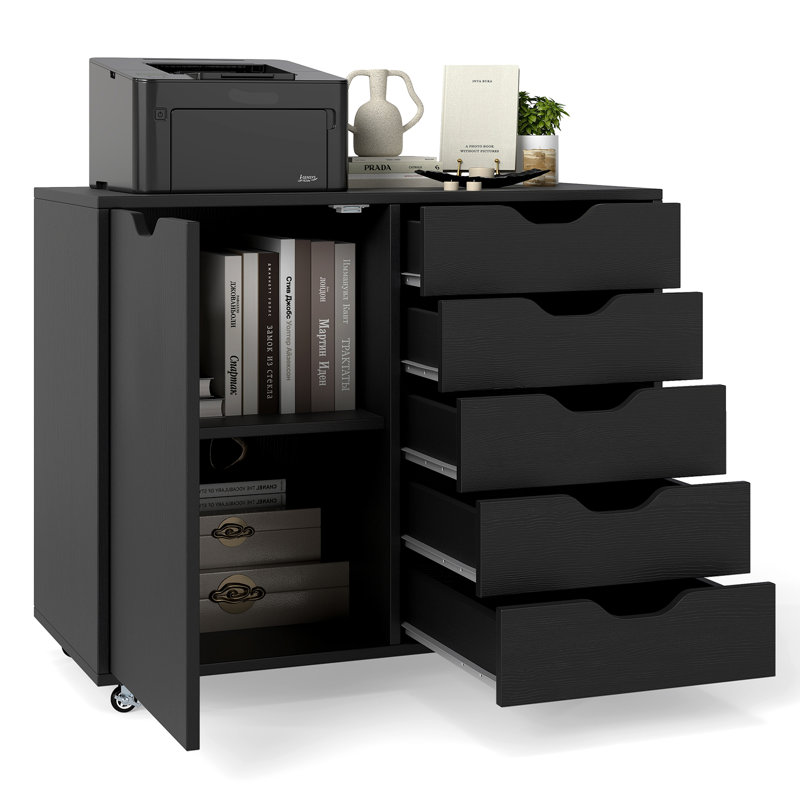 78cm Wide 5 -Drawer Mobile File Cabinet