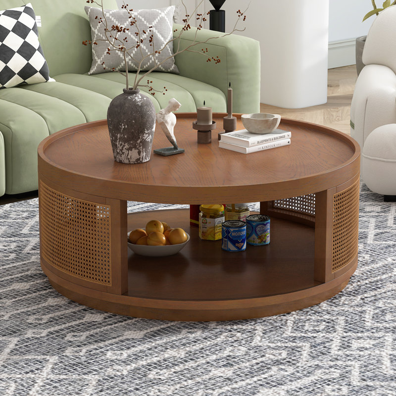Table basse 36,8 po Mid-Century, Brun