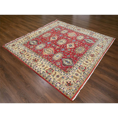 Wilfie One-of-a-Kind 8' X 8' New Age Square Wool Area Rug Red