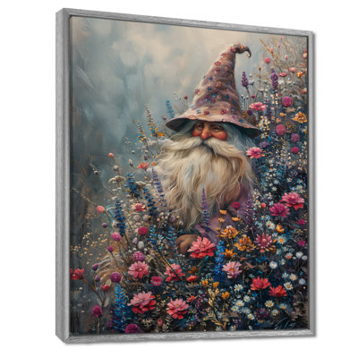 Gnome rose et rose au printemps