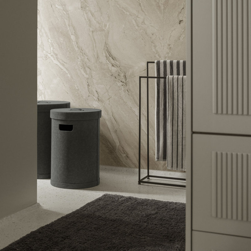 MODO Free Standing Towel Rack - Brushed Stainless Steel, Black Powder Coated Stainless Steel