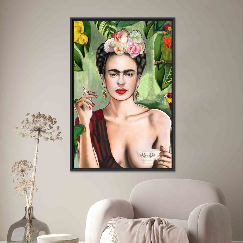Toile imprimée: art mural en verre trempé Frida Kahlo - décor de maison moderne, 1P, 114,2 po H x 63,1 po l