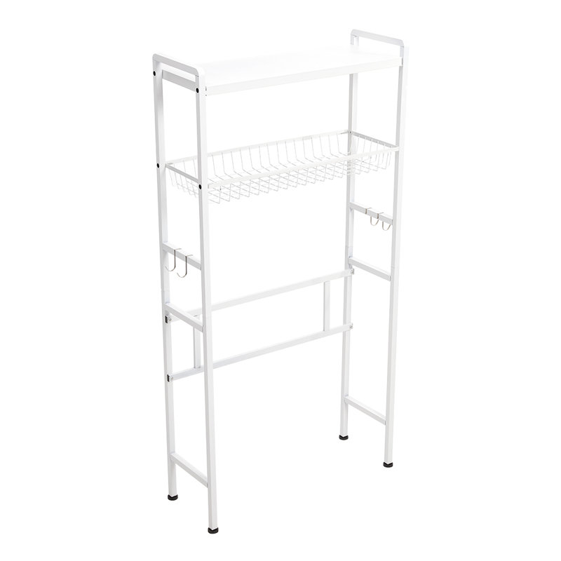 Carbon Steel Freestanding Bathroom Shelves, white