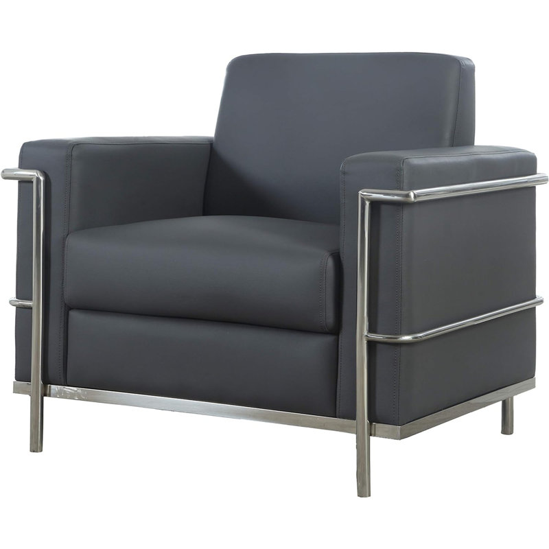 Fauteuil de direction en similicuir, Gris clair