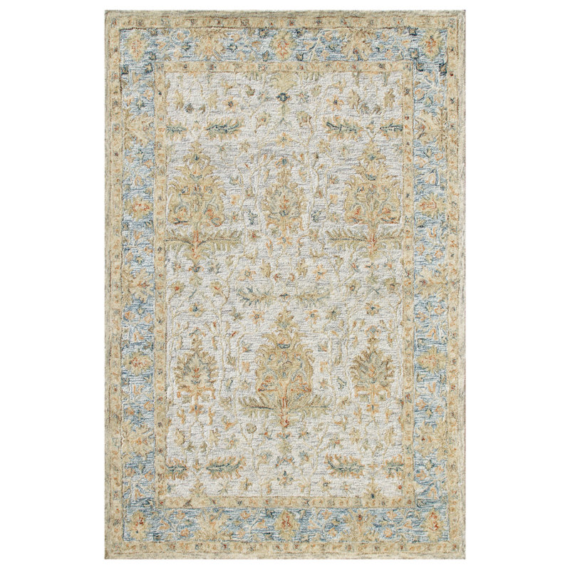 Ella Handmade Traditional Natural Wool Indoor Area Rug, Rectangle 5' x 7'9"