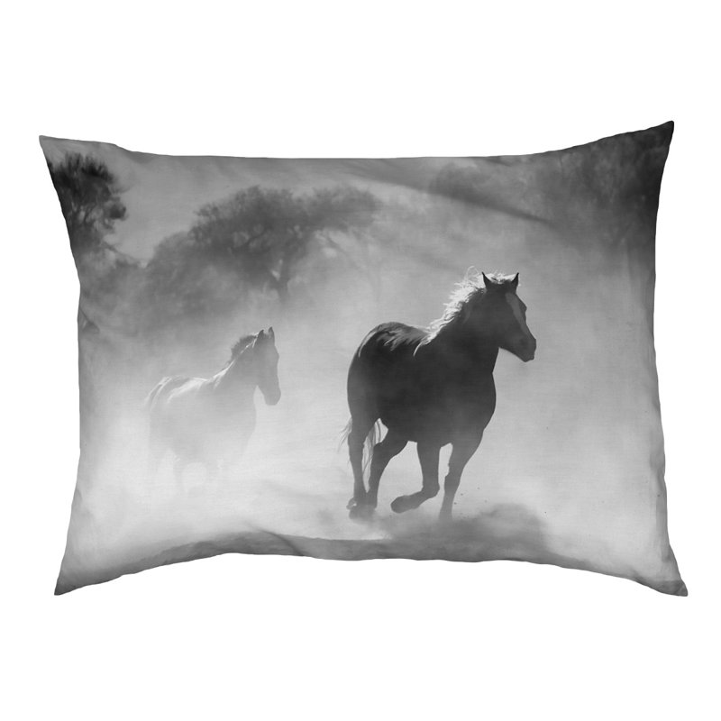 Coussin de concepteur galloping Burney, L 32,5 po x l 42,5 po, Noir