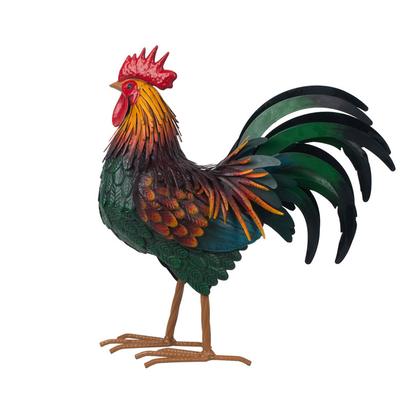 Metal Rooster Statue