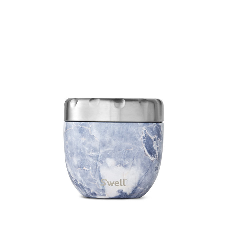 S'well Stainless Steel Eats 2-in-1 Nesting Food Bowls, Blue Granite