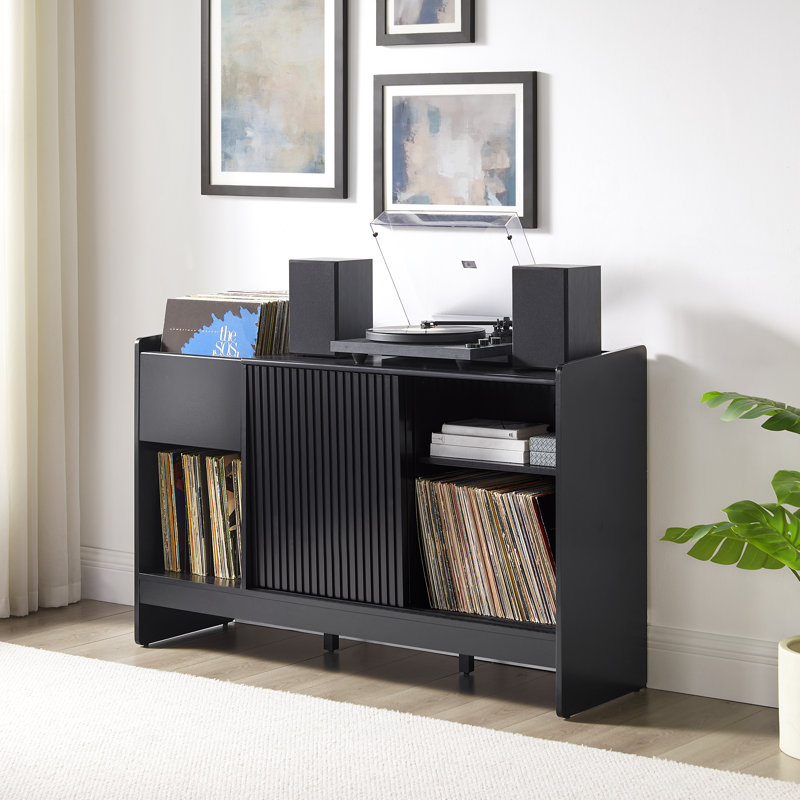 Armoire tourne-disque avec rangement en vinyle Arden