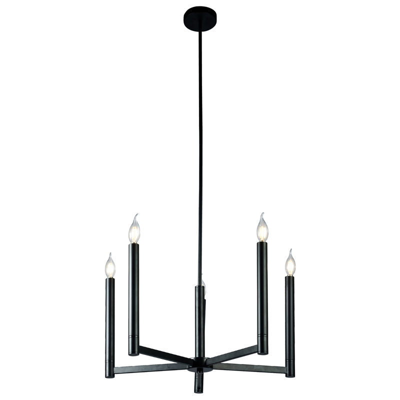 Lustre candélabre moderne noir 5 lumières Tayon