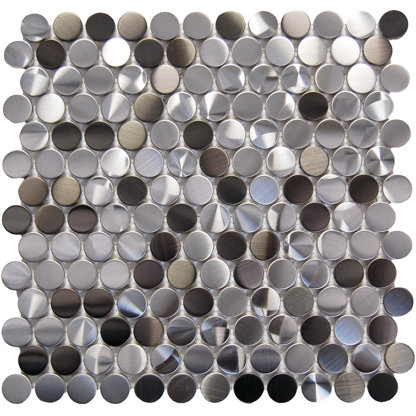 1" x 1" Metal Penny Mosaic Tile
