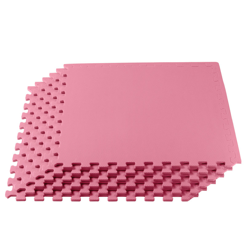 Carrelage de sol en mousse 1/2 po 1/2 (100 tuiles), Rose