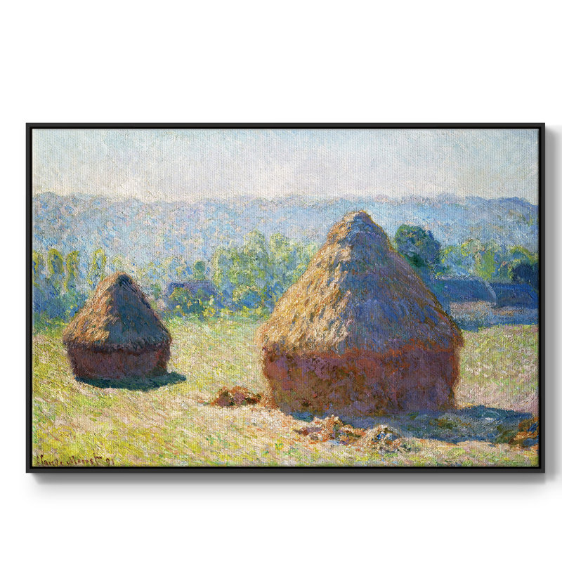 Monet, reproduction d'art encadrée sur toile par Claude Monet, H 25 po x l 17 po x P 2 po, Noir