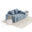 Two-seater square arms loveseat sofa-1401887432