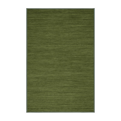 Machine Washable Solid Green Area Rug