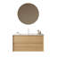 Meuble-lavabo de 36 po avec lavabo, armoire de rangement murale en contreplaqué flottant avec tiroirs en céramique, sans robinet, pré-assemblé