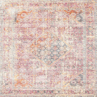 Tapis oriental multicolore tissé à la machine Oriental