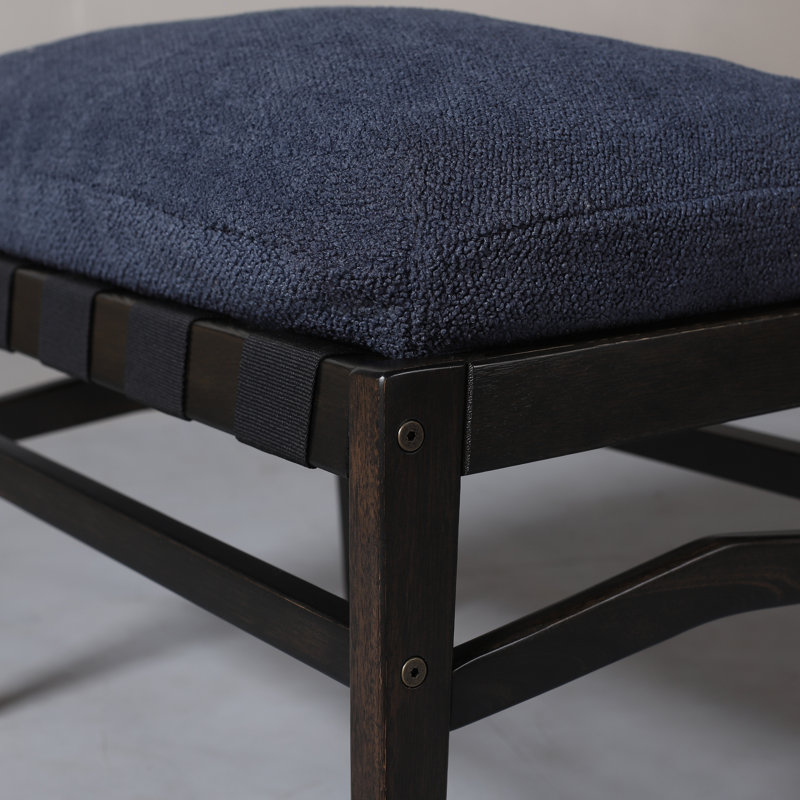 Repose-pieds Mid Century, Bleu indigo, Gris anthracite
