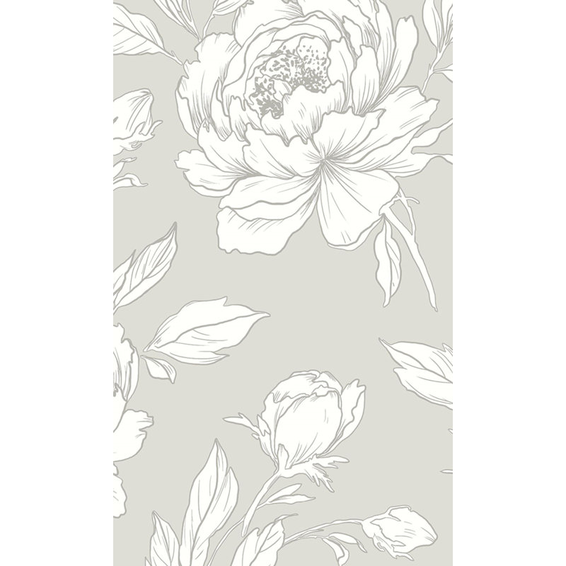 Double rouleau floral abstrait Arvella, Chêne pâle