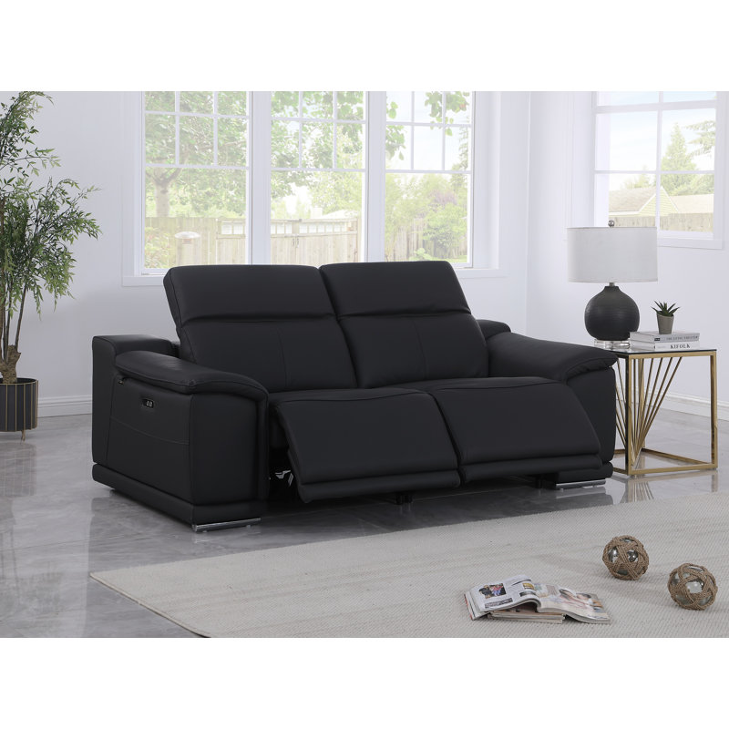 Causeuse en cuir Divanitalia, Noir