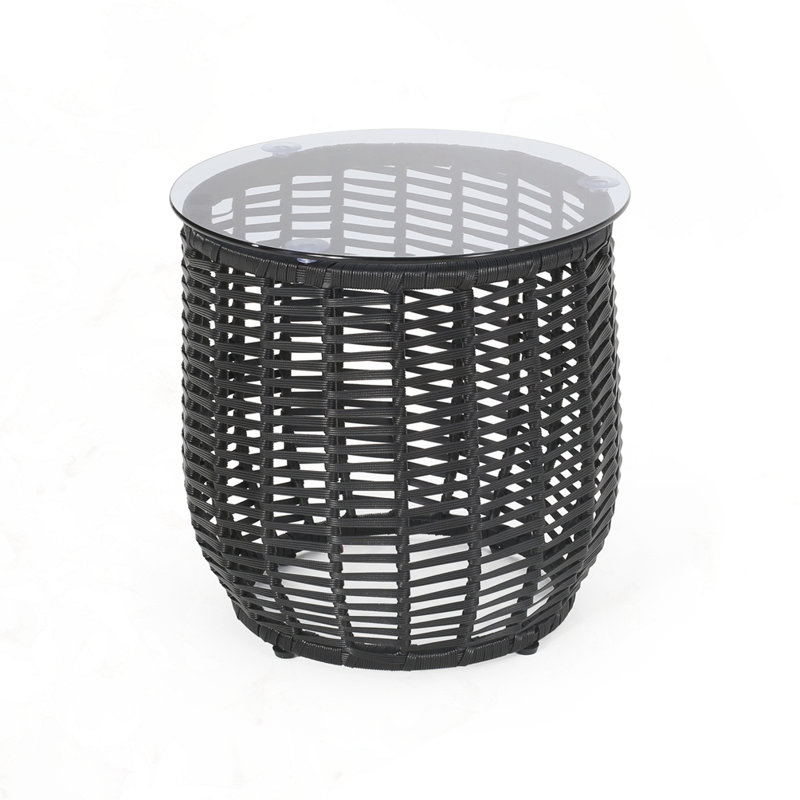 Outdoor Patio Side Table, Black