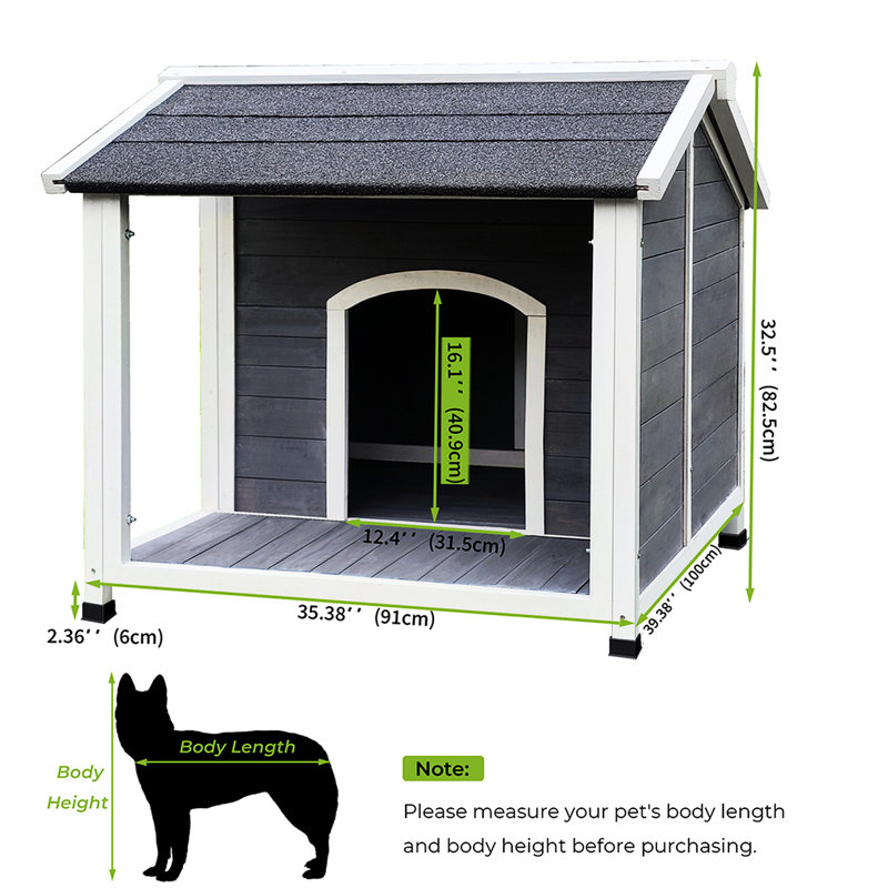 Maison pour animaux d'extérieur coupe-vent pour chiens de taille moyenne - chenil en bois, chaud, ventilé et hygiénique