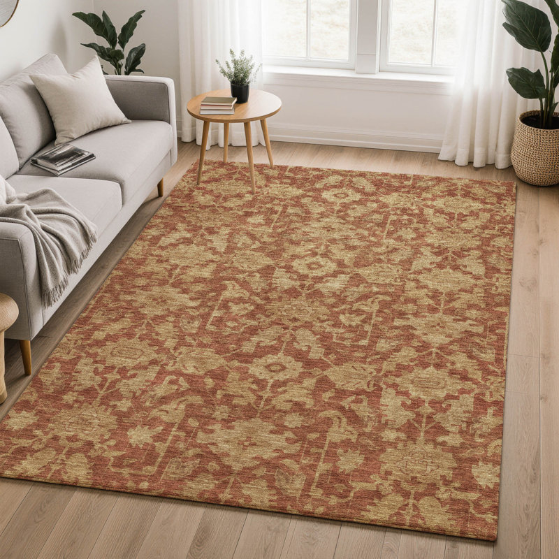 Tapis oriental lavable à la machine de qualité supérieure Mayfield AMF2358, 3 pi x 5 pi, Paprika