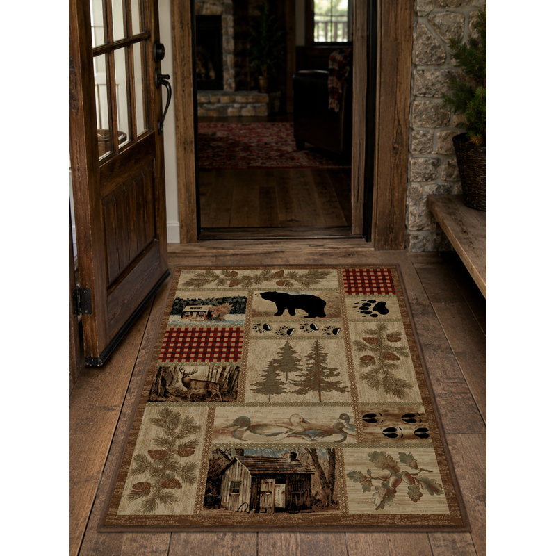 Tapis beige / rouge Seagle, Rectangle 2 pi x 3 pi