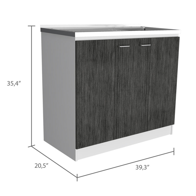 Évier utilitaire rectangulaire et armoire 2 portes Brookeline