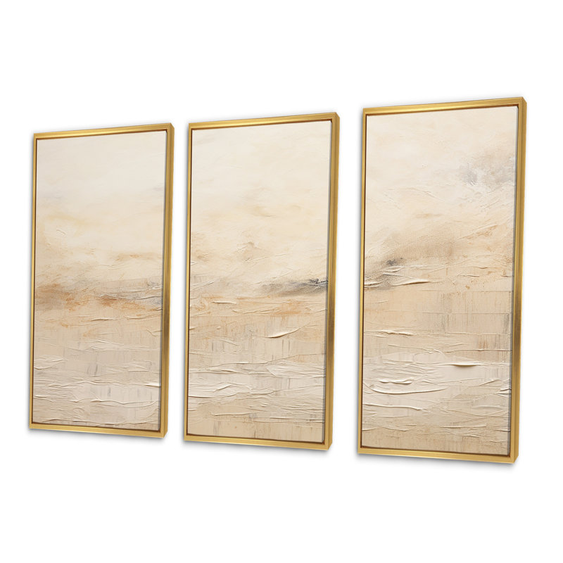 Ensemble de décorations murales des Prairies Simplicity Of The Plains II, Cadre flottant doré, H 28 po x l 36 po x P 1 po