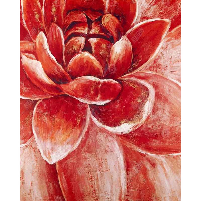 Red Chrysanthemum Print On Canvas