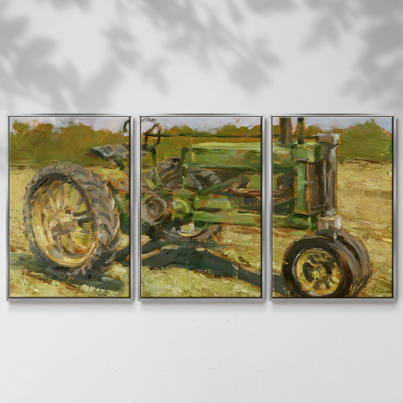 Rustic Tractors I 3 pièces, H 40 po x l 78 po x P 2 po, Argent