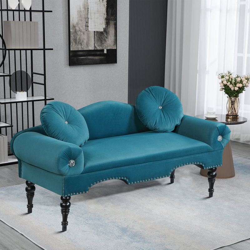 Causeuse en tissu Naquan, Rose