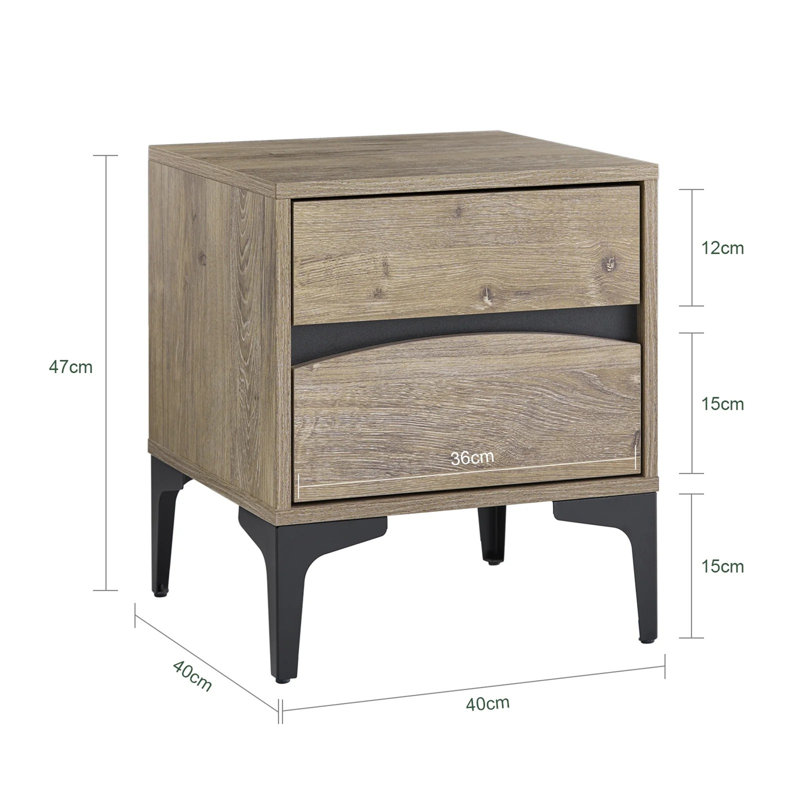 40cm W Manufactured Wood Bedside Table