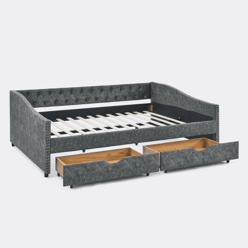Nadege Upholstered Daybed, Gray, Queen