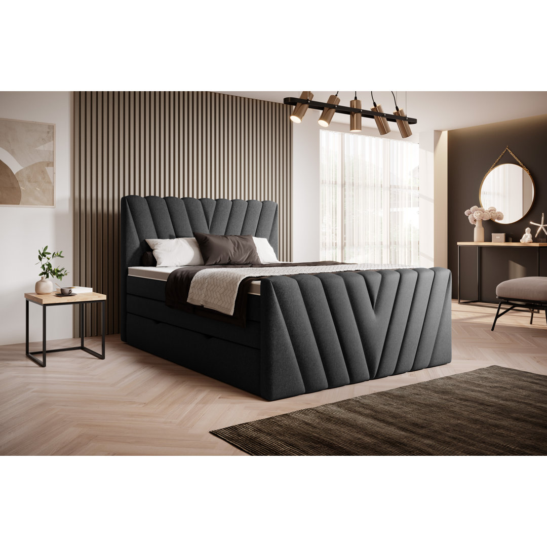 Boxspringbett Leitao mit Topper und Bettkasten