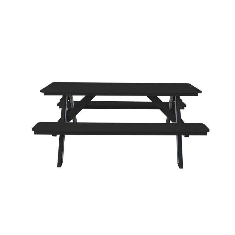 Table de pique-nique rectangulaire, Noir, L 70 po x L 60 po