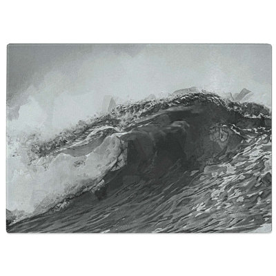 Tempered Glass Wave of Life in Abstract Cutting Board