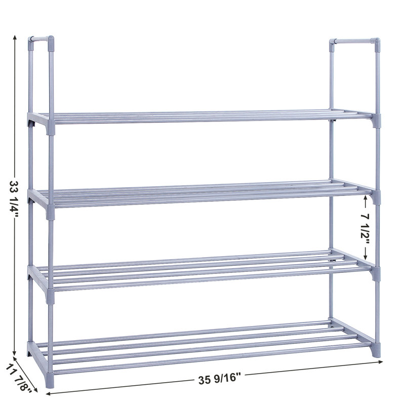 15 Pair Shoe Rack, Gray
