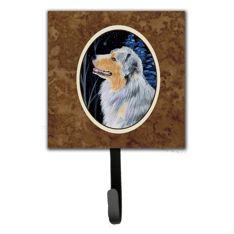 Porte-laisse berger et crochet mural starry night australian