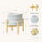 Elayna Ceramic Planter with Wood Stand-1800423403