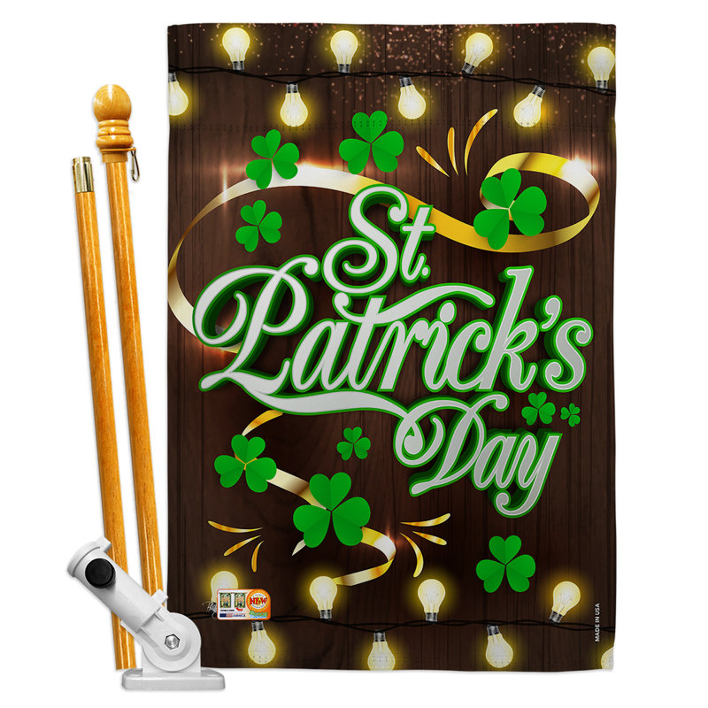 Double Sided 40'' H x 28'' W Polyester St. Patrick's Day Flag Set